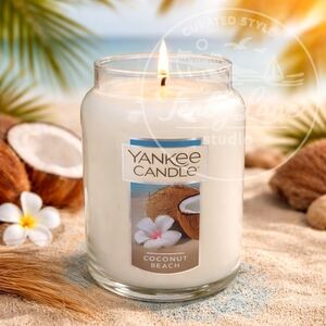 Yankee Candle Coconut Beach 22oz Traditional Jar Creamy Coconut Vanilla Musk